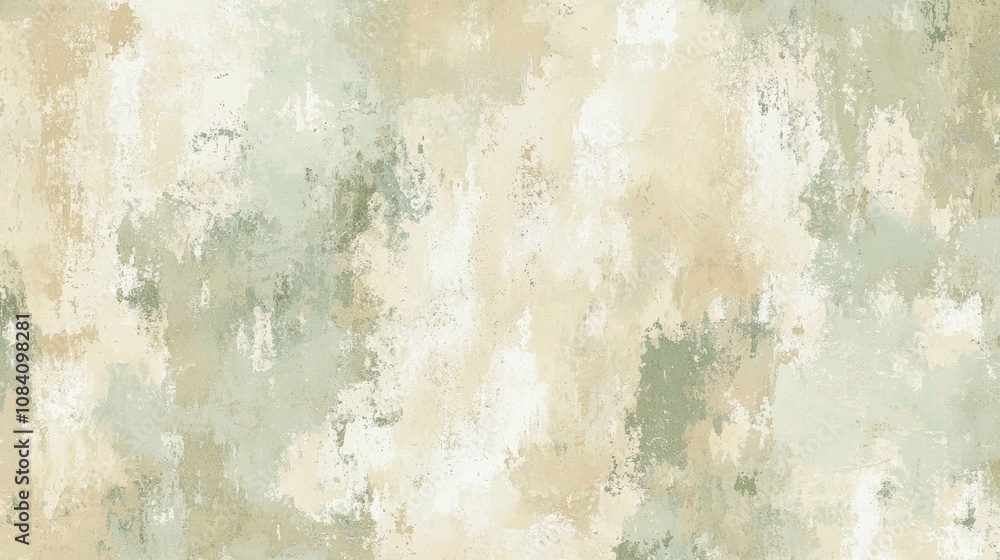Obraz premium Green and beige textured background resembling a weathered wall creates an abstract neutral backdrop with subtle color variations