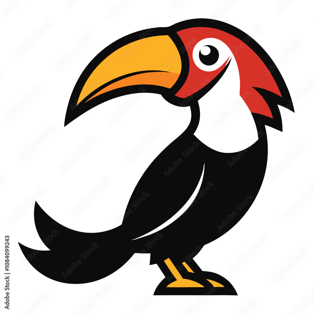 Naklejka premium Solid color Hornbill animal vector design