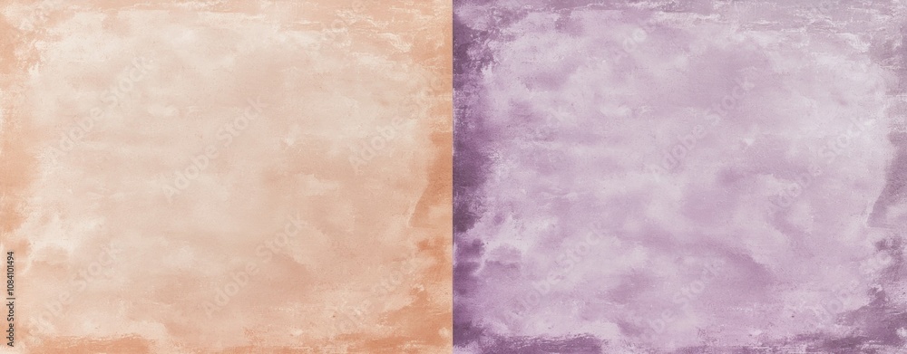Fototapeta premium Soft orange and purple watercolor backgrounds blend elegantly for artistic design projects