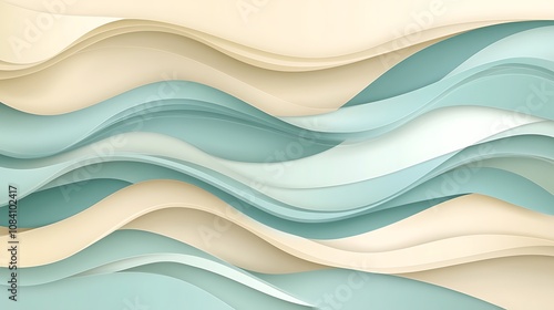Abstract background with wavy lines in light blue