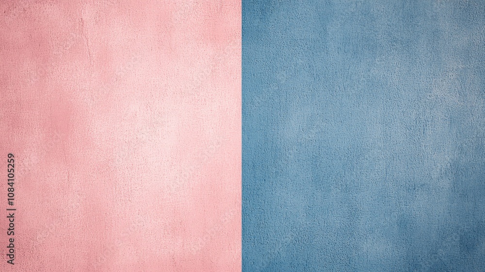 Fototapeta premium Pink and blue split background showcasing rough textured surface, perfect for design projects needing a touch of vintage or grunge aesthetics