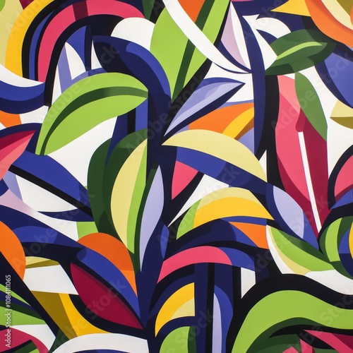 Abstract colorful leaves pattern.