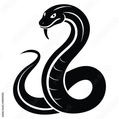 Solid color Habu Snake animal vector design