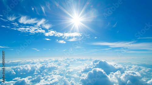 Bright sunlight shines through clouds, highlighting ozone layer concerns