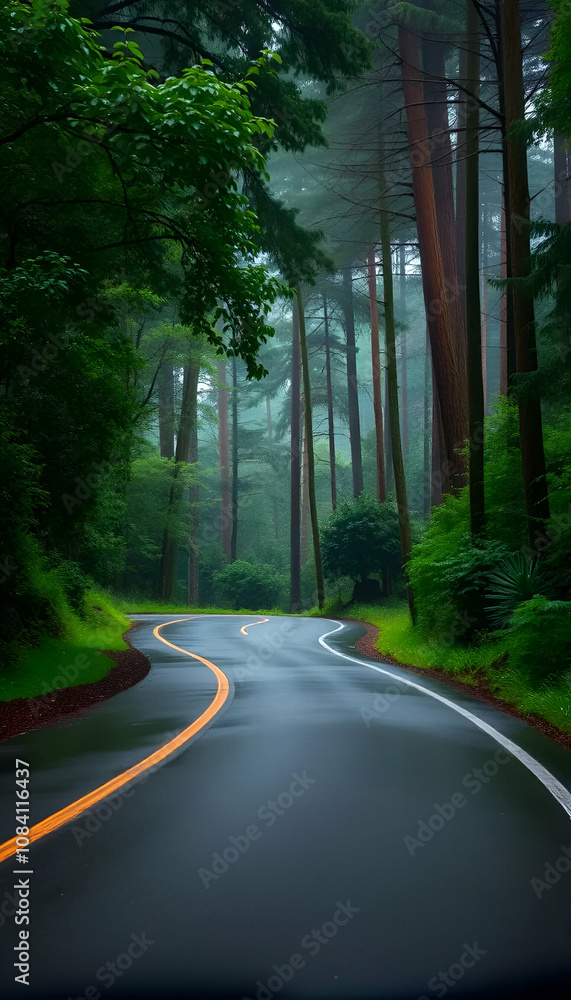 Obraz premium road in the forest