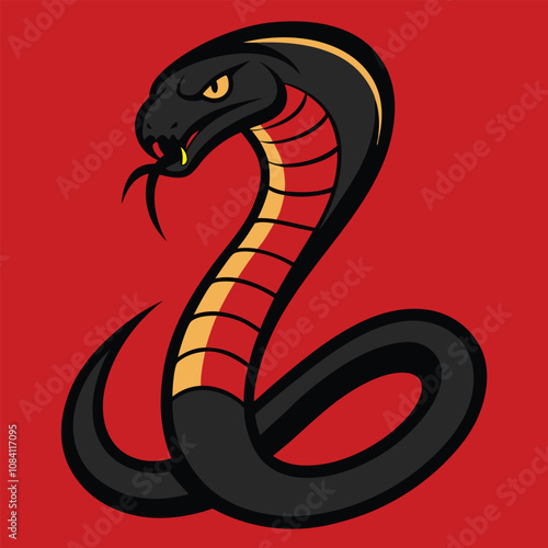 Solid color Habu Snake animal vector design