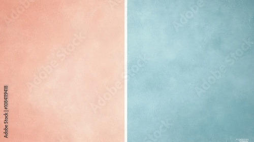 Pastel pink and light blue backgrounds are divided by a white vertical stripe, creating a soft and elegant backdrop with a subtle textured effect, perfect for various design projects