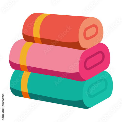 Colorful Towel Clipart Elements.