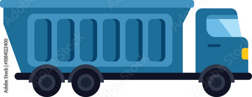 Blue tipper truck transporting building materials on a construction site