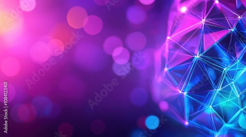 Dynamic neon light patterns abstract space digital art vibrant background close-up visual conceptualization