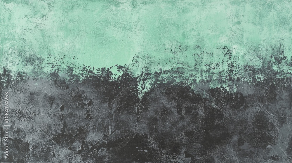 Fototapeta premium Green and gray abstract textured background creating a dramatic contrast, perfect for design projects needing a grunge or vintage feel