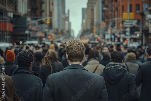 Wallpaper Mural Blurred City Streets, One Man Walks Forward Torontodigital.ca