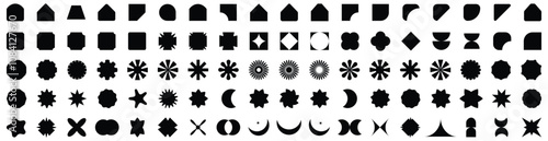 Set, collection geometric shapes. Trendy set with shapes different styleAbstract and basic shapes collection. Mega geometric shapes collection