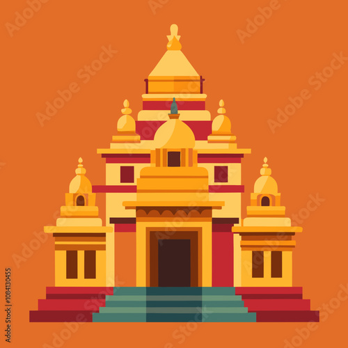 vector illustration of temple