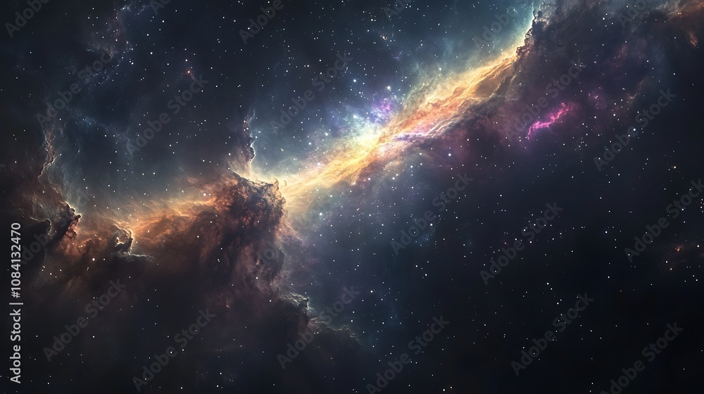Obraz premium An ethereal space scene featuring the hues, Galaxy space star background