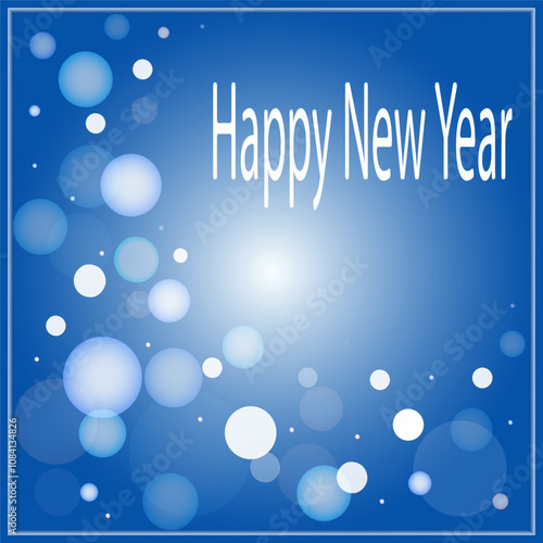 new year background with snowflakes, holiday bokeh