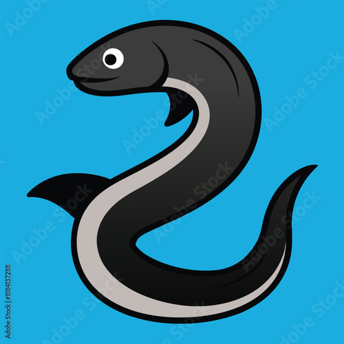 Solid color hagfish animal vector design