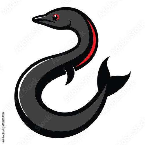 Solid color hagfish animal vector design