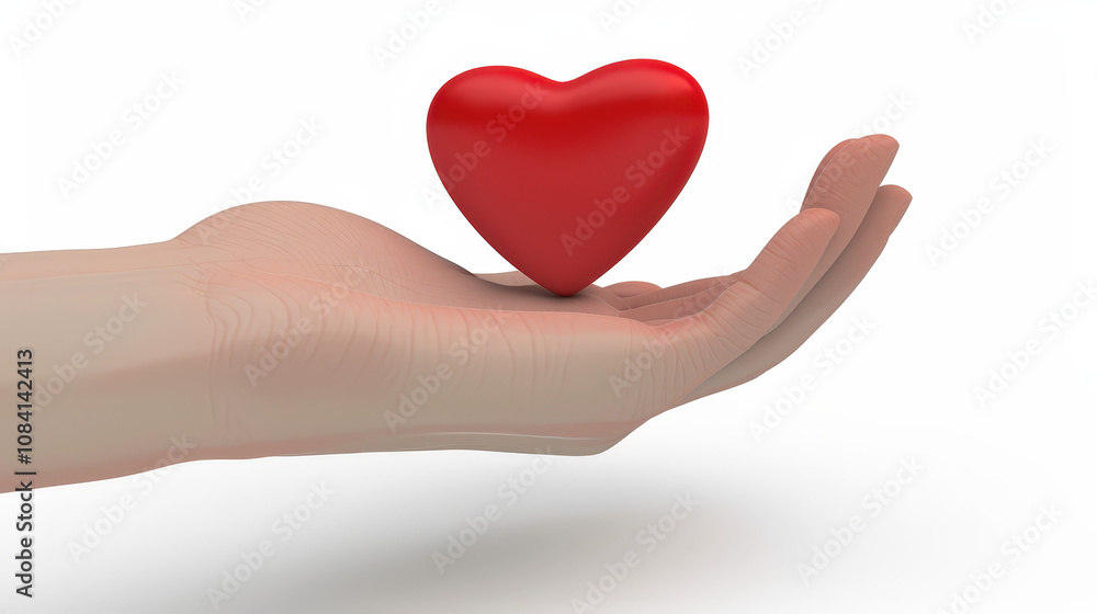Fototapeta premium 3d hand holding heart
