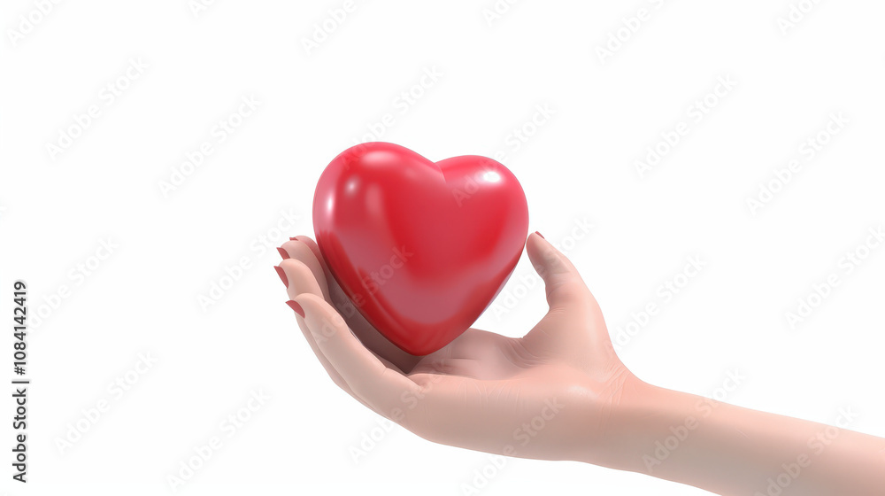 Obraz premium 3d hand holding heart