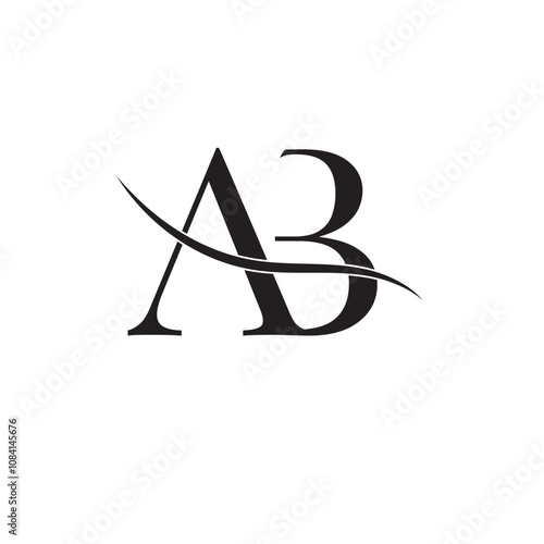 Alphabet letter icon logo AB