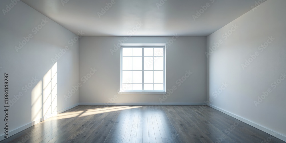 Fototapeta premium Empty Room with Window and Sunlight, Sunlight, Empty Room, Interior Design