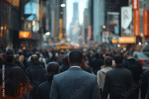 Wallpaper Mural Cityscape Perspective Man in Gray Jacket Amidst Crowds Torontodigital.ca