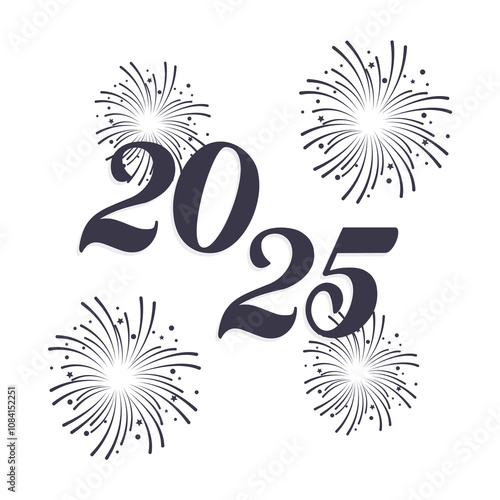 Happy new year 2025 design. Colorful truncated number illustrations. Premium vector design for poster, banner, greeting and new year 2025 celebration.