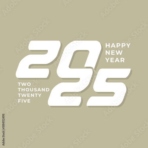 Happy new year 2025 design. Colorful truncated number illustrations. Premium vector design for poster, banner, greeting and new year 2025 celebration.