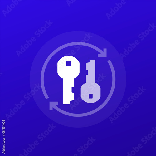 change keys icon for web and apps, transparent design