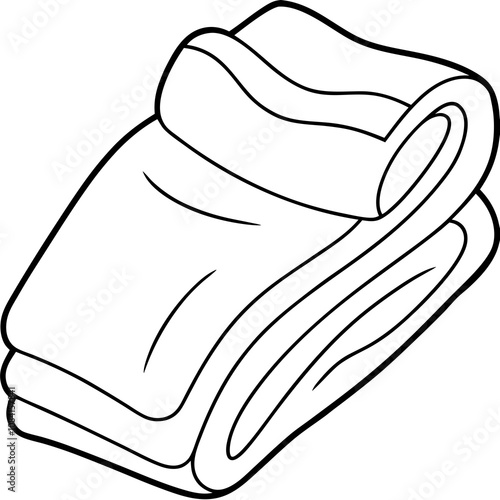 Towels Line Art Vector Design.