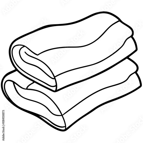 Towels Line Art Vector Design.