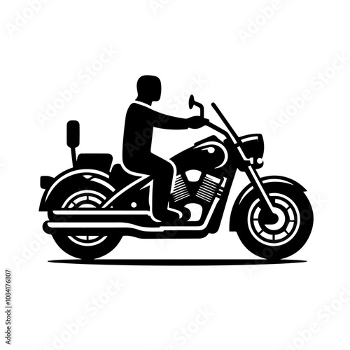 Chopper Motorcycle Silhouette Vector – Iconic Cruiser Bike Design for Vintage Biker Artwork and Retro Graphics