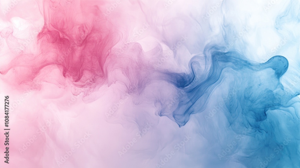 Fototapeta premium Abstract Pastel Pink and Blue Liquid Marble Pattern with Soft Waves and Fluid Art Painting