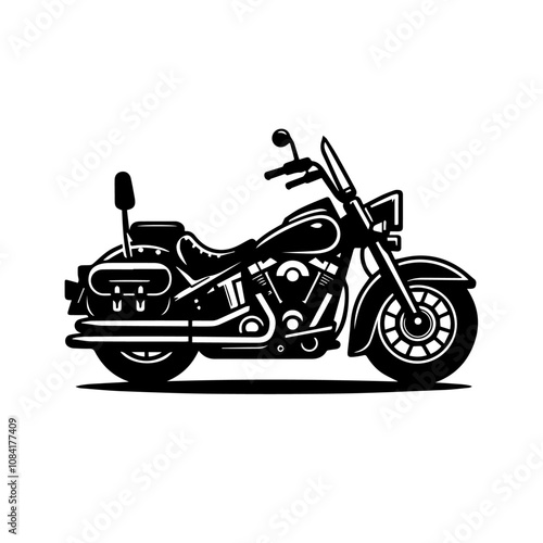 Chopper Motorcycle Silhouette Vector – Iconic Cruiser Bike Design for Vintage Biker Artwork and Retro Graphics