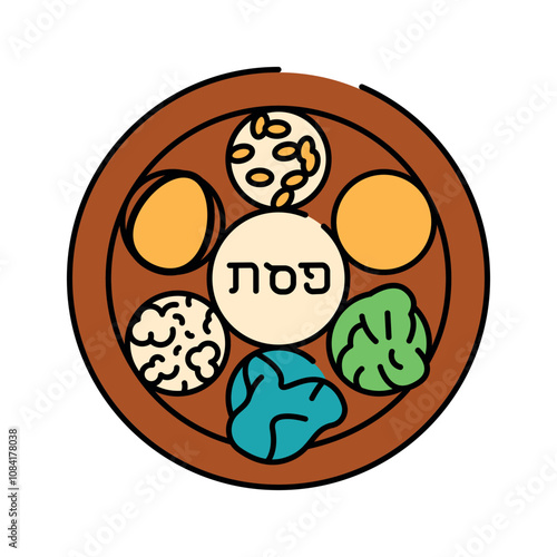 Passover color icon. Judaism religion.