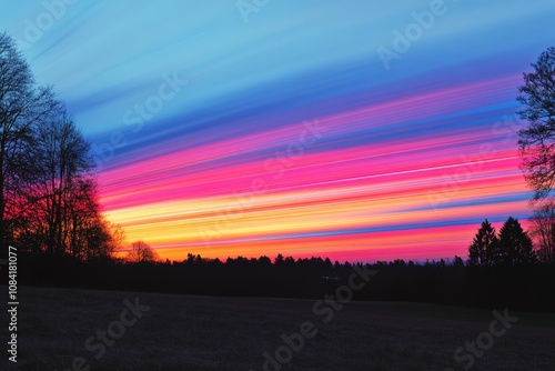 Colorful abstract background with blended pink and blue hues and sparkling de...