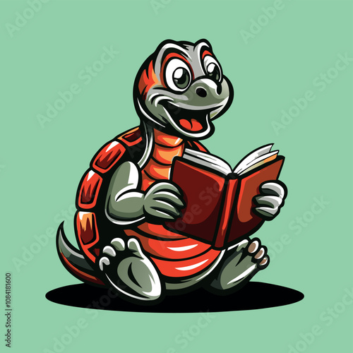 simpatica tartaruga che legge un libro 02
