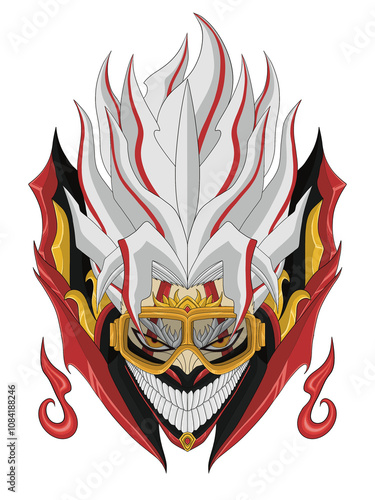 This image features a very unique and stylish anime character face