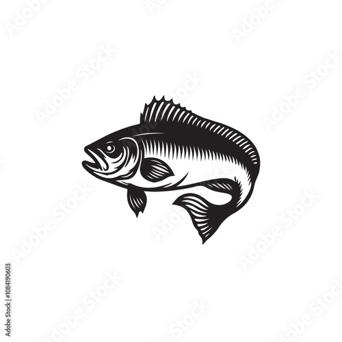  Vector illustration silhouette of haddock fish,   fish silhouette black vector art illustration 