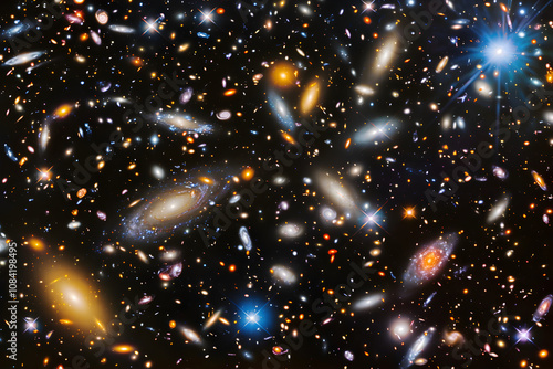 Enchanting Symphony of Distant Stars: A Spectacular View of an Outer Space Galaxy photo