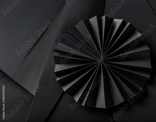 Black Origami Texture Background - Abstract Paper Art Design