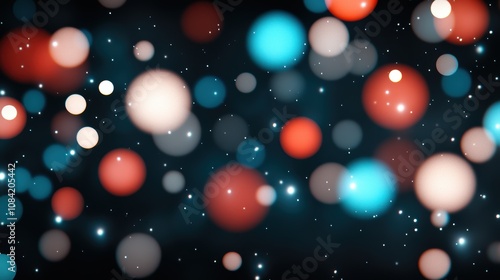 A vibrant abstract background featuring colorful orbs in various sizes, set against a dark backdrop, Ideal for use in technology, art projects, or as a digital backdrop for creative designs, photo