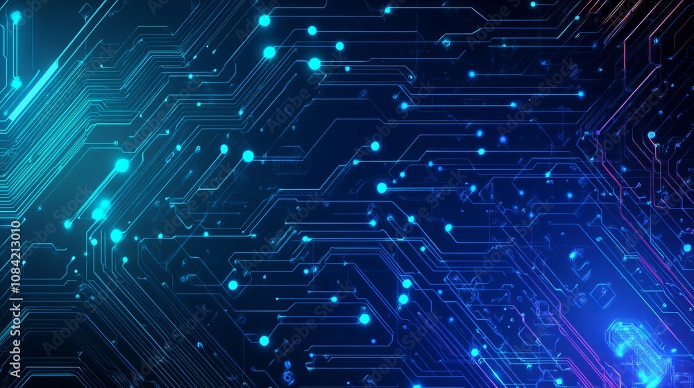 Obraz premium blue circuit board background