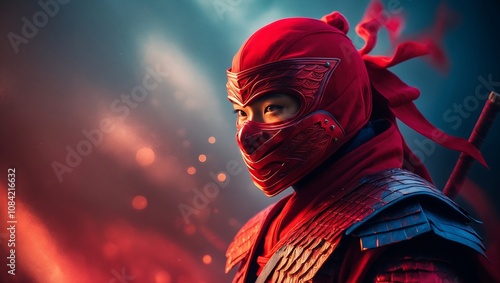 portrait of a red ninja photo