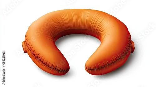 Inflatable Orange Neck Pillow for Travel and Comfort photo