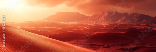 PNG Martian landscape with red dune photo