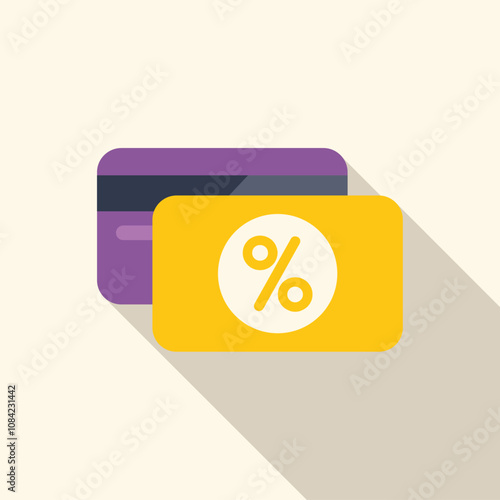 Credit card with discount percentage symbol suggesting saving money or cashback concept