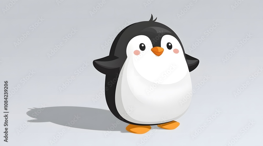 Obraz premium penguin cartoon illustration isolated on white background, penguin cartoon art