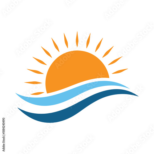 Sun logo illustration isolated on white background